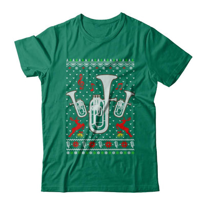 Santa Euphonium Ugly Christmas Sweater Gifts-T-Shirt & Sweatshirt-Classic T-Shirt-Kelly Green