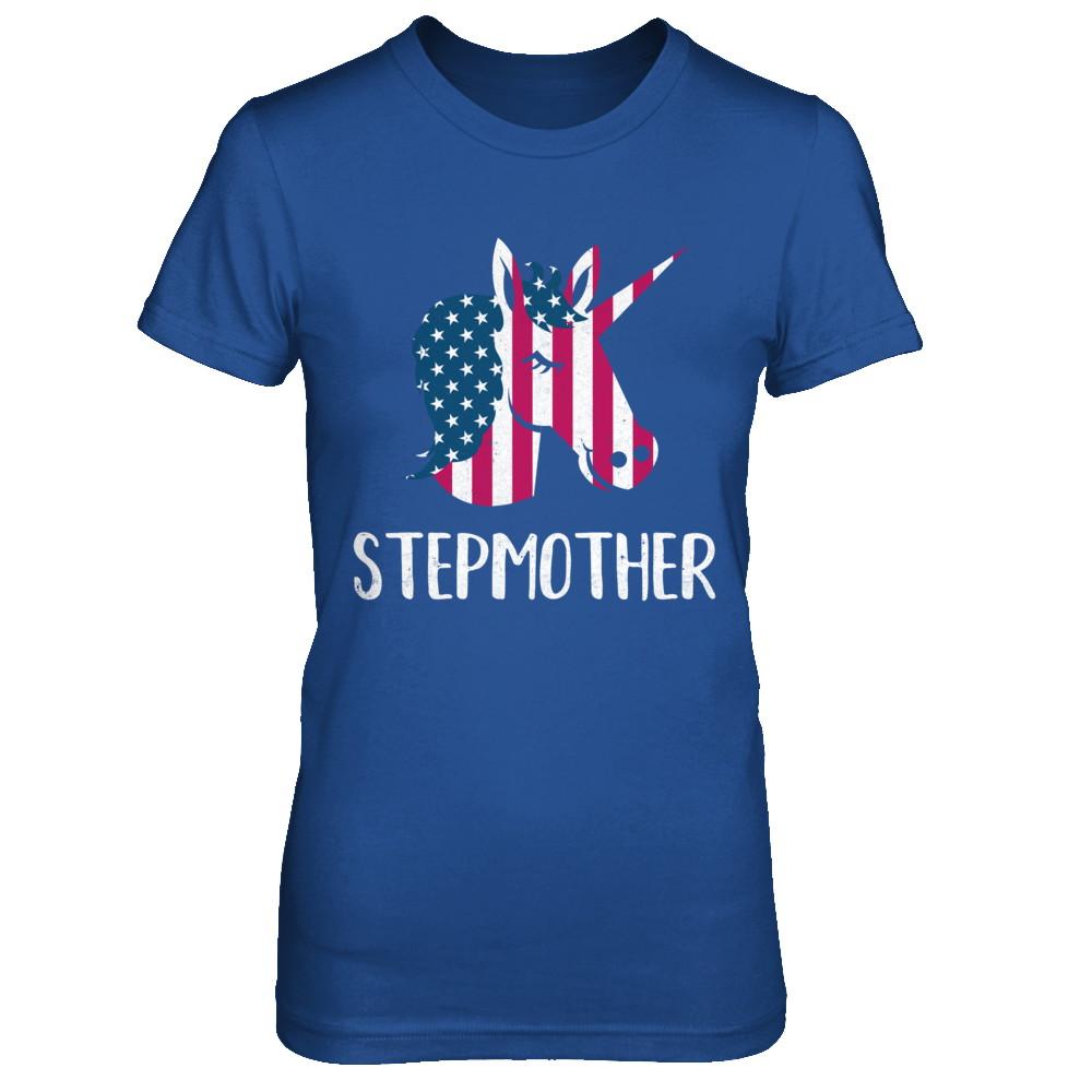 Patriotic Stepmother Unicorn Americorn 4Th Of July-T-Shirt & Hoodie-Women's T-Shirt-Royal