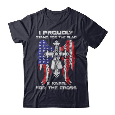 Veteran I Proudly Stand For The Flag Kneel For The Cross-T-Shirt & Hoodie-Premium T-Shirt-Midnight Navy