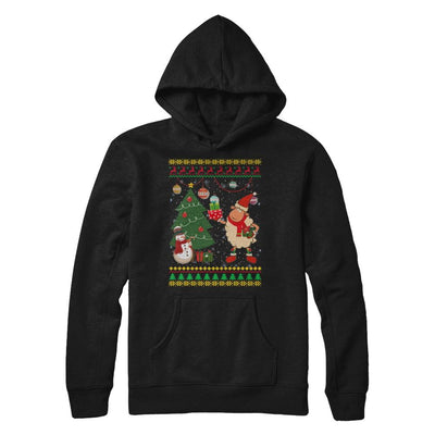 Funny Sheep Lamb Christmas Cute Family Ugly Sweater-T-Shirt & Sweatshirt-Pullover Hoodie-Black