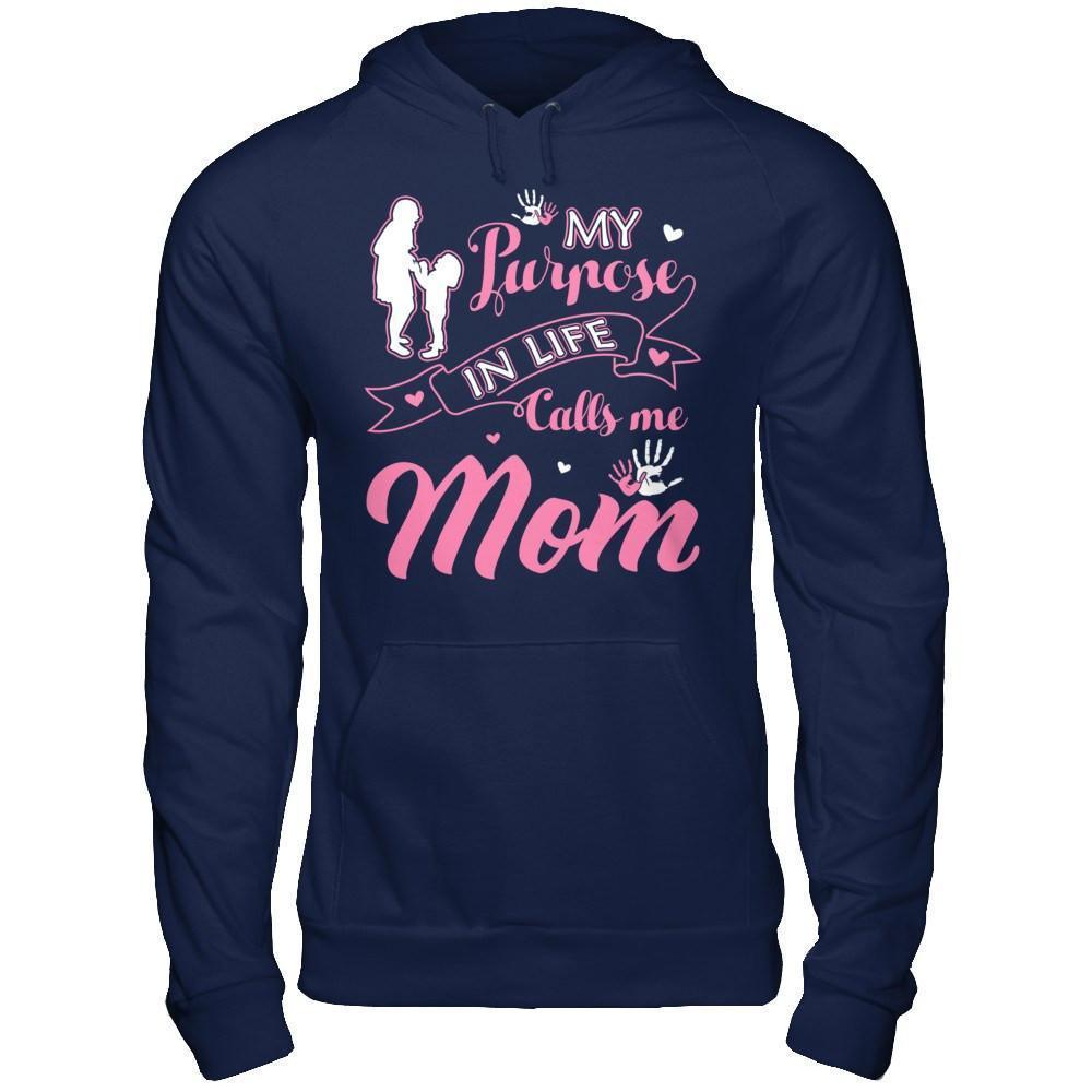 My Purpose In Life Calls Me Mom-T-Shirt & Hoodie-Pullover Hoodie-Navy