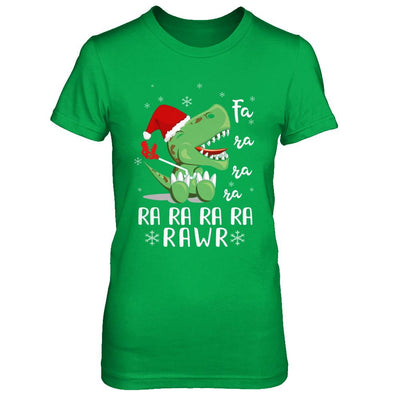Funny Fa La La Fa Ra Rawr T-Rex Dinosaur Christmas-T-Shirt & Hoodie-Women's T-Shirt-Irish Green