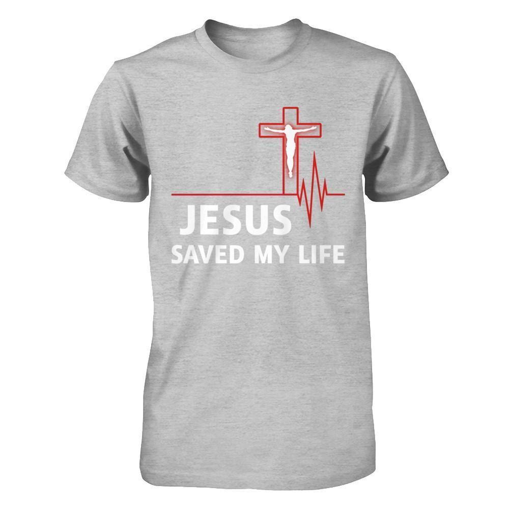 Jesus Saved My Life-T-Shirt & Hoodie-Premium T-Shirt-Heather Gray