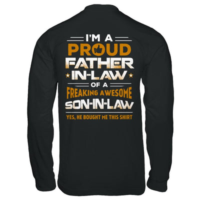 Proud Father In Law Freaking Awesome Son-In-Law Fathers Day-T-Shirt & Hoodie-Long Sleeve T-Shirt-Black