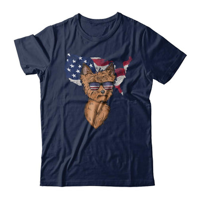 Funny Patriot Yorkie Dog 4Th Of July American Flag-T-Shirt & Hoodie-Classic T-Shirt-Navy