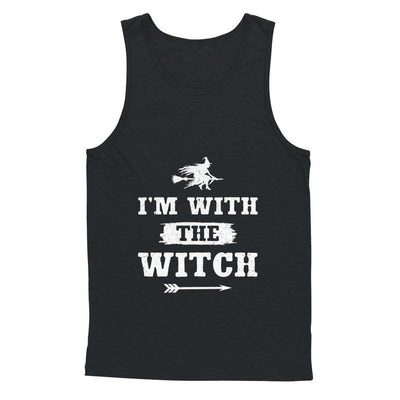 Halloween Couples Costume I'm With The Witch-T-Shirt & Hoodie-Unisex Tank-Black