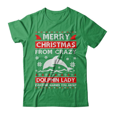 Merry Christmas From Crazy Dolphin Lady Sweater-T-Shirt & Sweatshirt-Premium T-Shirt-Kelly Green