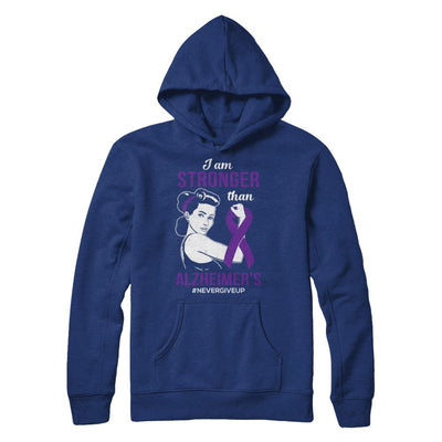I Am Stronger Than Alzheimer's Awareness Support-T-Shirt & Hoodie-Pullover Hoodie-Deep Royal