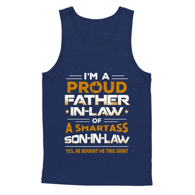 Proud Father-In-Law Of A Smartass Son-In-Law-T-Shirt & Hoodie-Unisex Tank-Navy