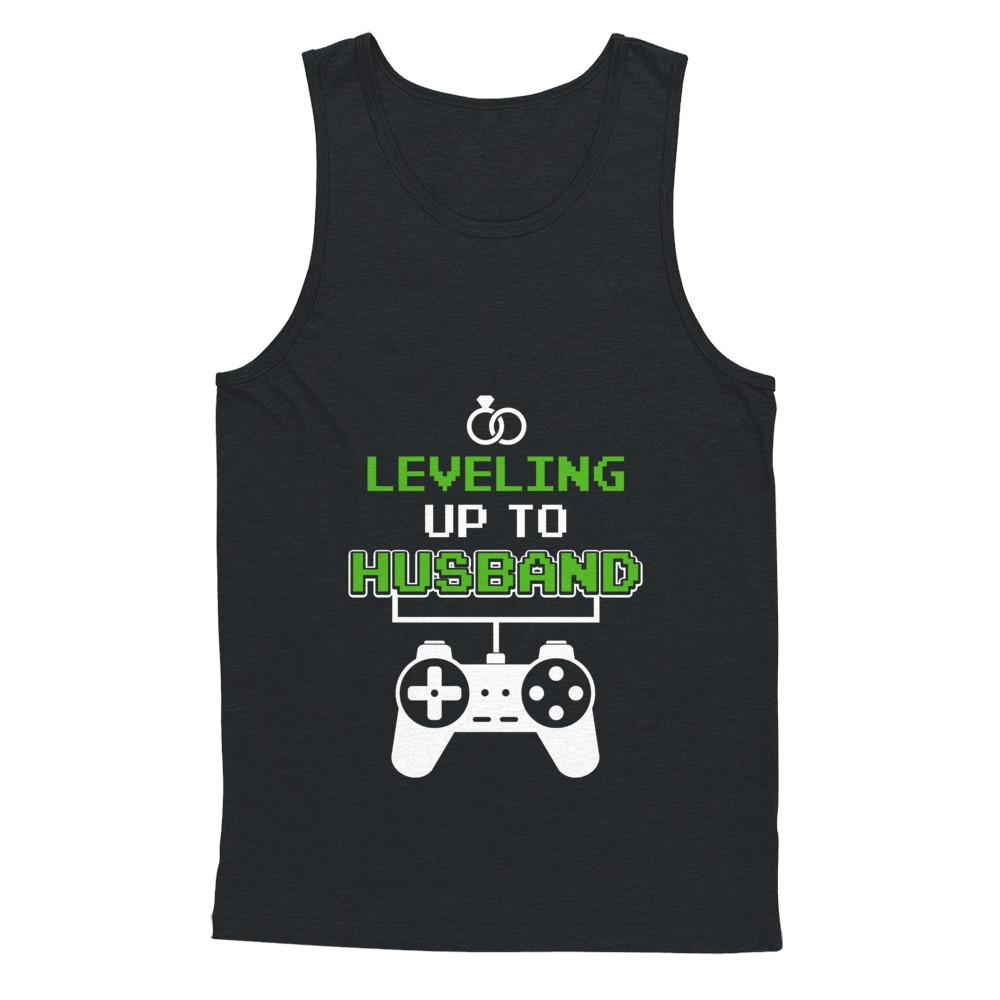 Funny Fiance Leveling Up To Husband For Groom-T-Shirt & Hoodie-Unisex Tank-Black