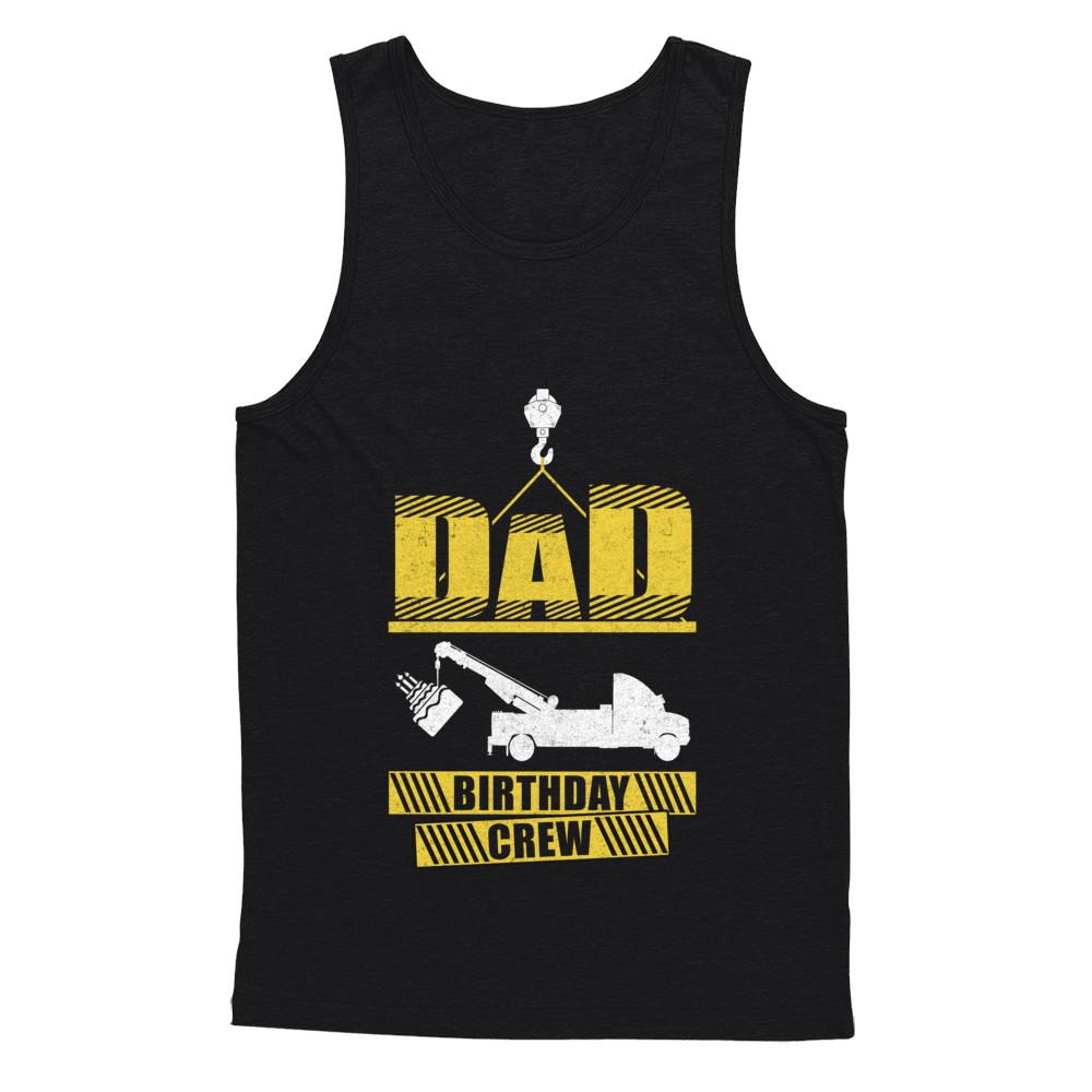 Dad Birthday Crew Construction Birthday Party-T-Shirt & Hoodie-Unisex Tank-Black
