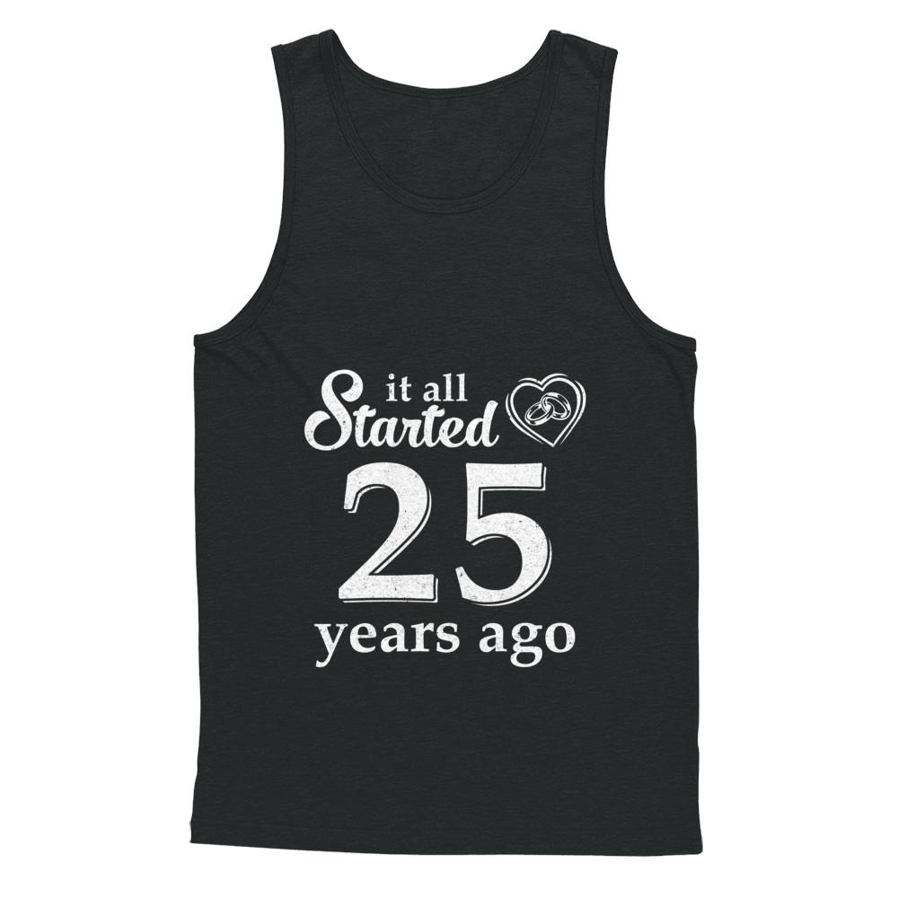 25Th Wedding Anniversary Married Couples 1996 Husband Wife-T-Shirt & Hoodie-Unisex Tank-Black