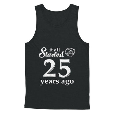 25Th Wedding Anniversary Married Couples 1996 Husband Wife-T-Shirt & Hoodie-Unisex Tank-Black