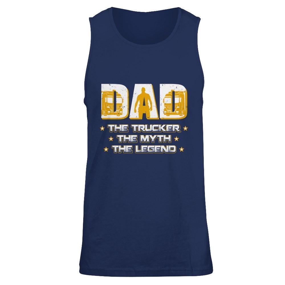 Dad The Trucker The Myth The Legend-T-Shirt & Hoodie-Unisex Tank-Navy