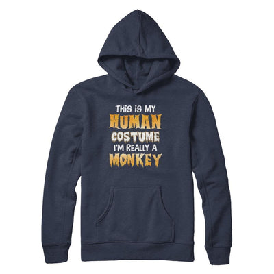 This Is My Human Costume Monkey Halloween-T-Shirt & Hoodie-Pullover Hoodie-Navy