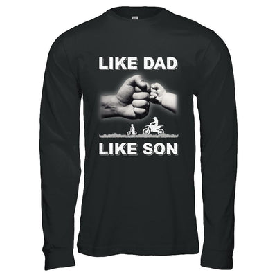 Like Dad Like Son Motorcross Dirtbike Fathers Day-T-Shirt & Hoodie-Long Sleeve T-Shirt-Black