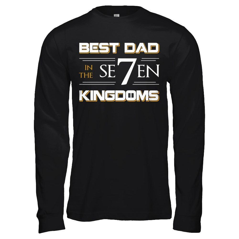 Best Dad In The Seven Kingdoms-T-Shirt & Hoodie-Long Sleeve T-Shirt-Black