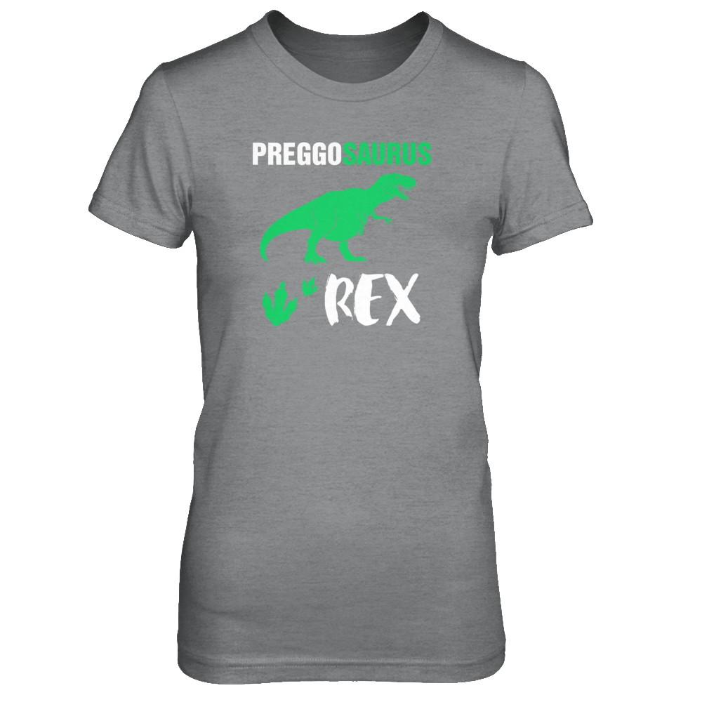 Preggosaurus Rex Pregnancy Mom Dinosaur Gift-T-Shirt & Tank Top-Women's T-Shirt-Sport Grey