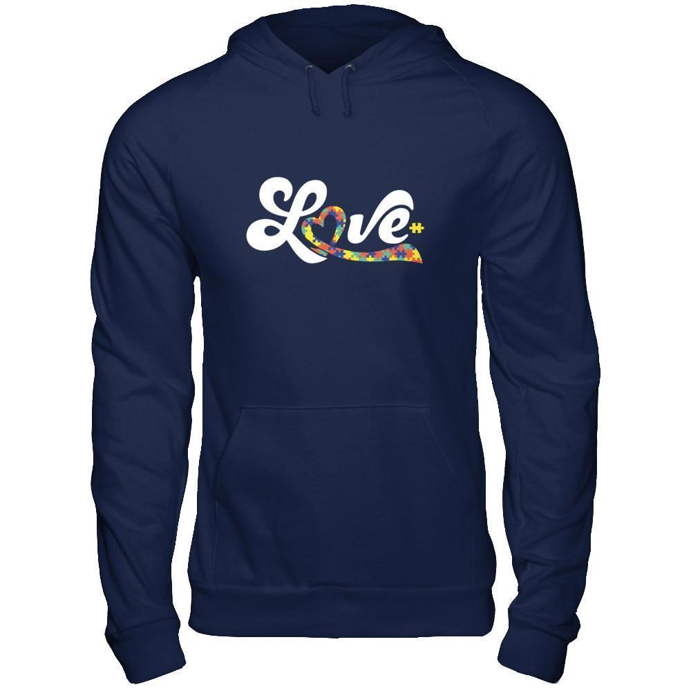 Love Autism Awareness-T-Shirt & Hoodie-Pullover Hoodie-Navy