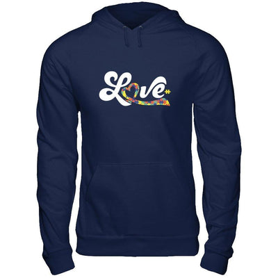 Love Autism Awareness-T-Shirt & Hoodie-Pullover Hoodie-Navy