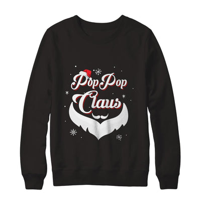 Santa Beard Matching Christmas Pajamas Poppop Claus-T-Shirt & Sweatshirt-Crewneck Sweatshirt-Black