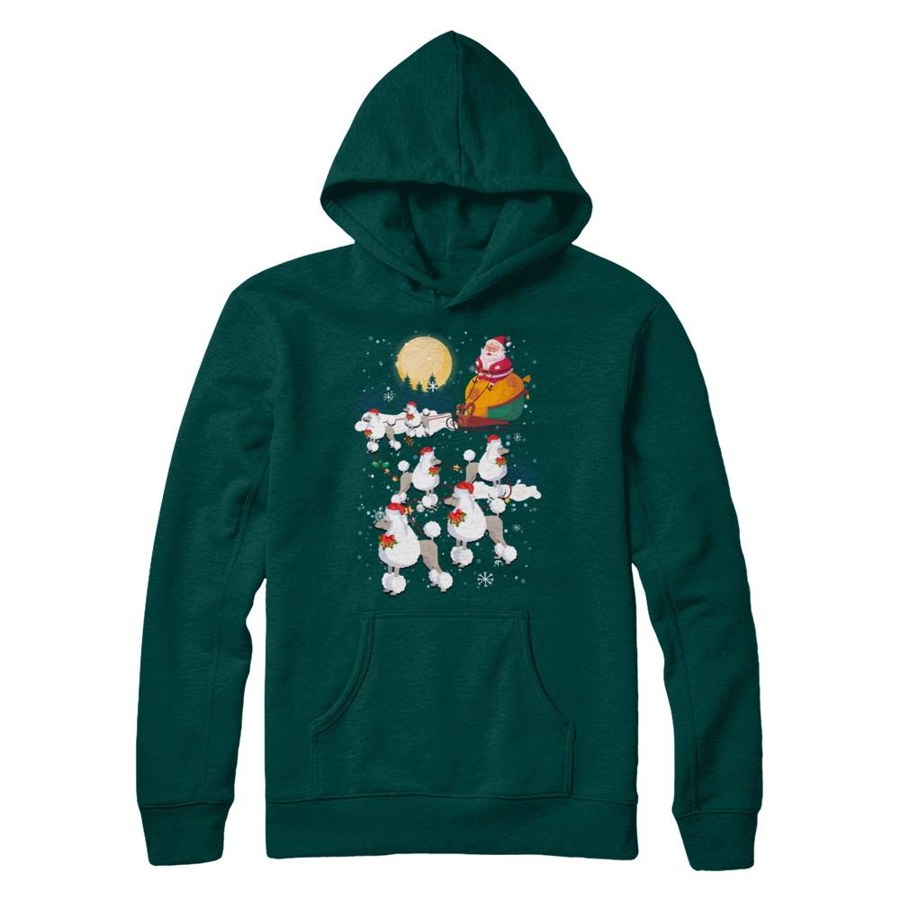Dog Reindeer Poodle Christmas Gift-T-Shirt & Sweatshirt-Pullover Hoodie-Deep Forest