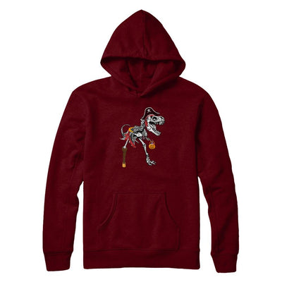 Dinosaurs T-Rex Skeleton Pirate Halloween Saurus For Men Women-T-Shirt & Hoodie-Pullover Hoodie-Maroon