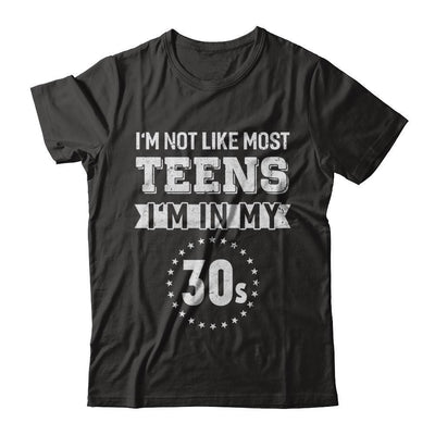Vintage I'm Not Like Most Teens I'm In My 30s Birthday-T-Shirt & Hoodie-Premium T-Shirt-Black