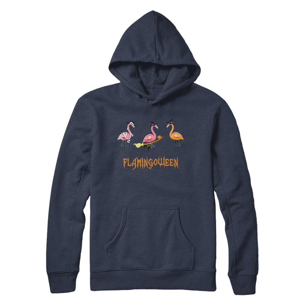Funny Flamingoween Flamingo Halloween Gifts-T-Shirt & Hoodie-Pullover Hoodie-Navy