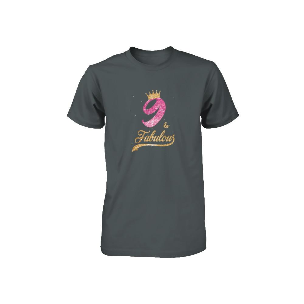 9Th And Fabulous Nine Birthday Youth-Youth Shirt-Toddler T-Shirt-Charcoal