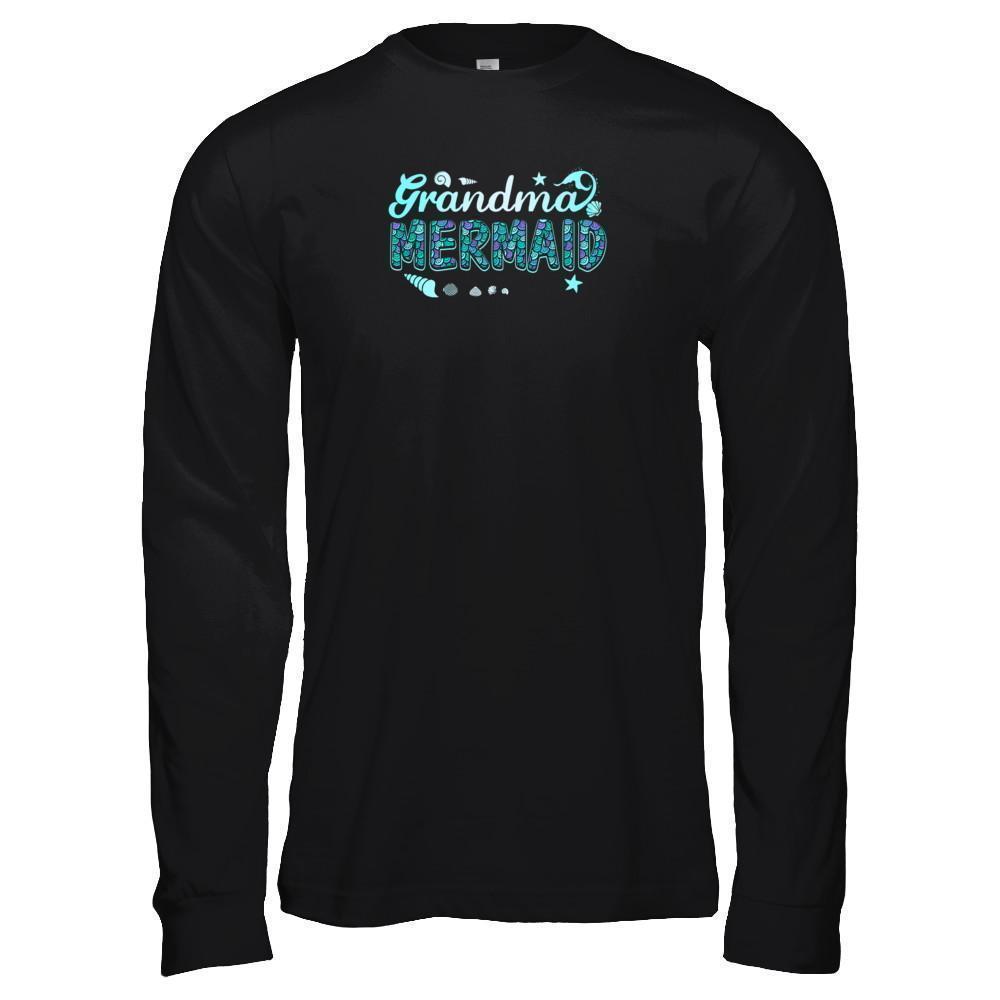 Grandma Mermaid-T-Shirt & Tank Top-Long Sleeve T-Shirt-Black