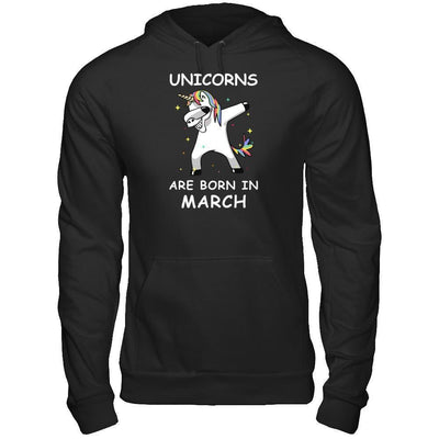 Unicorns Are Born In March Cute Dabbing-T-Shirt & Tank Top-Pullover Hoodie-Black