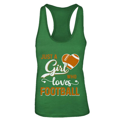 Just A Girl Who Loves Football-T-Shirt & Tank Top-Women's Ideal Racerback Tank-Kelly Green