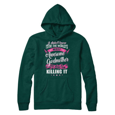 World's Most Awesome Godmother Mothers Day Gift-T-Shirt & Hoodie-Pullover Hoodie-Deep Forest
