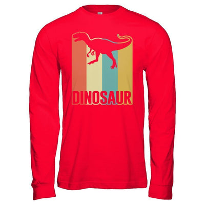 Classic Vintage Retro Style Dinosaur-T-Shirt & Hoodie-Long Sleeve T-Shirt-Red