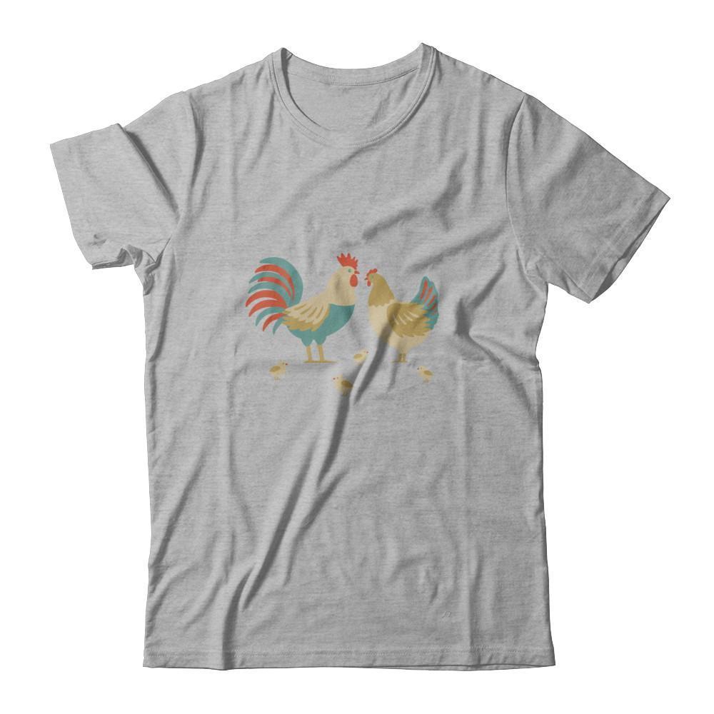 Vintage Retro Chicken Whisperer Poultry-T-Shirt & Tank Top-Premium T-Shirt-Heather Gray