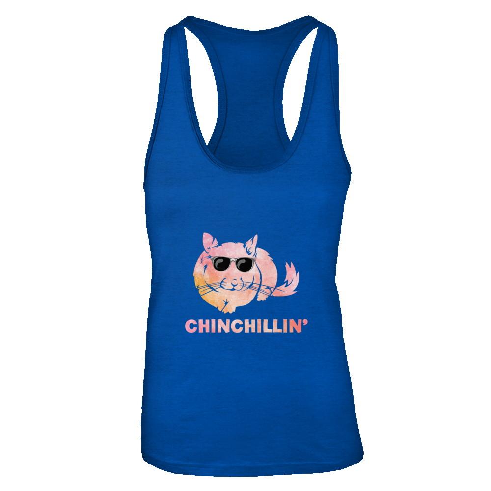 Chinchillin' Funny Chinchilla Lovers-T-Shirt & Tank Top-Women's Ideal Racerback Tank-Royal