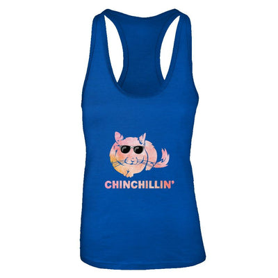 Chinchillin' Funny Chinchilla Lovers-T-Shirt & Tank Top-Women's Ideal Racerback Tank-Royal