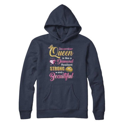December Girls Queen Is Diamond Strong Beautiful-T-Shirt & Hoodie-Pullover Hoodie-Navy