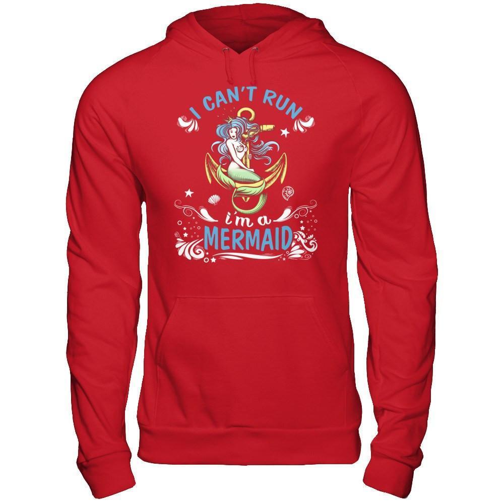 I Can't Run I'm A Mermaid-T-Shirt & Hoodie-Pullover Hoodie-Red