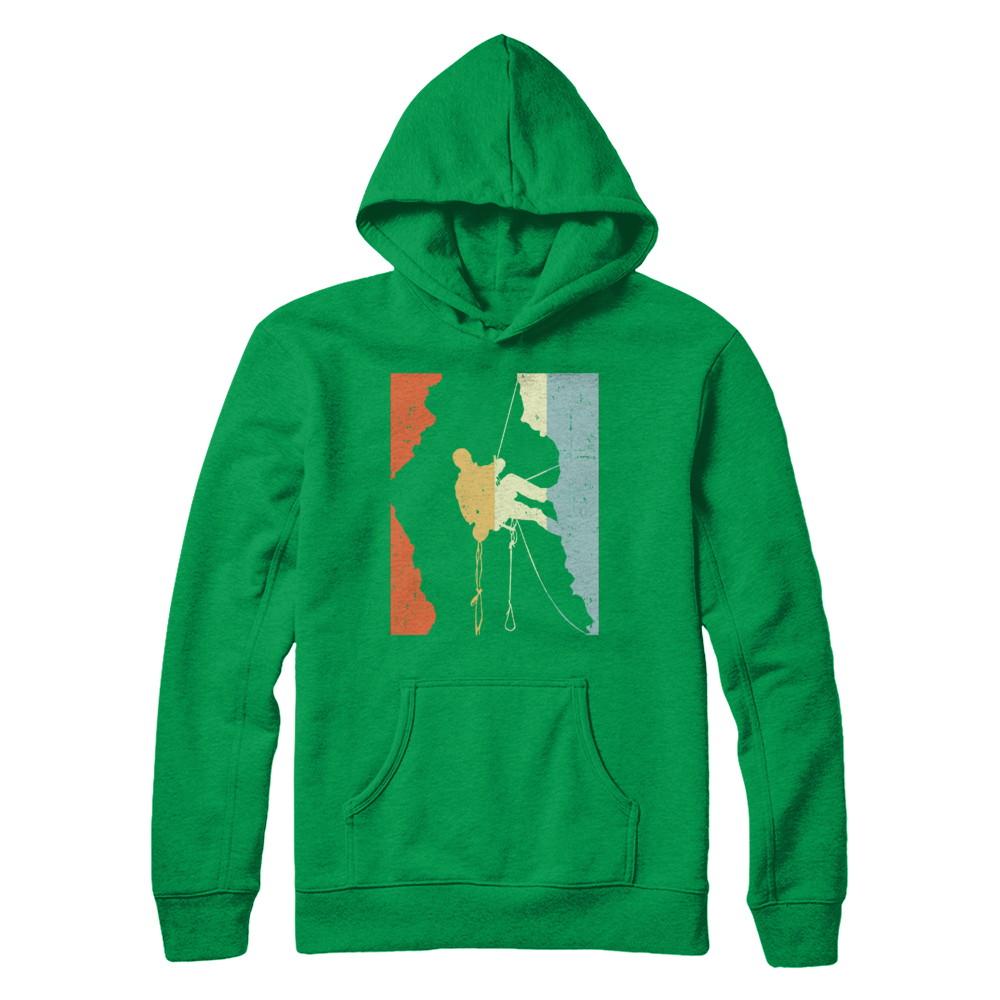 Vintage Rock Climbing Climb-T-Shirt & Hoodie-Pullover Hoodie-Irish Green