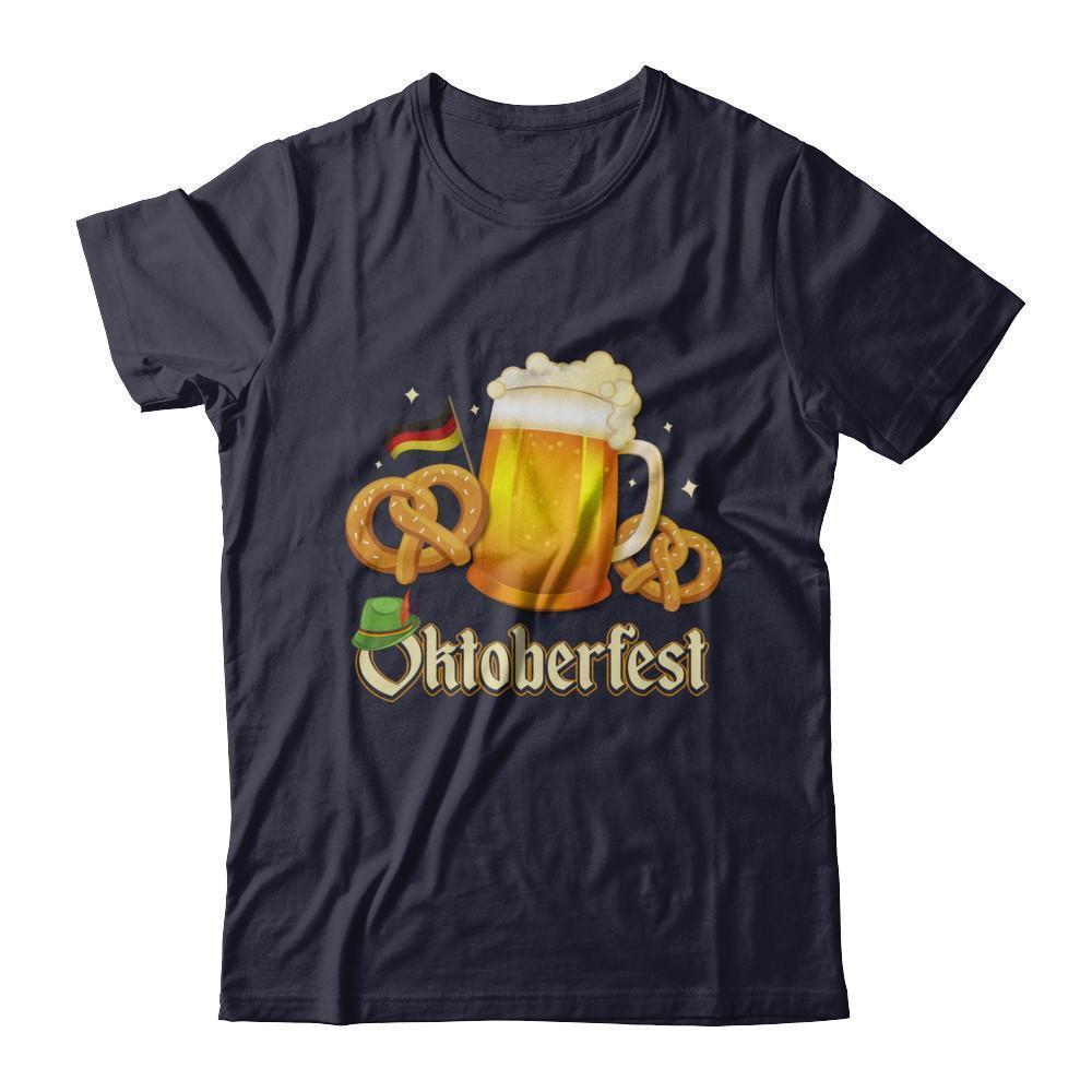 Oktoberfest Beer Pretzel Lederhosen Germany-T-Shirt & Hoodie-Premium T-Shirt-Midnight Navy