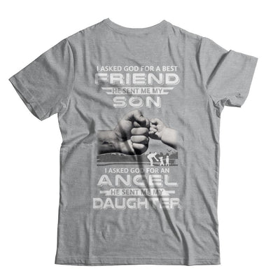 I Asked God For A Best Friend He Sent Me My Son And Angel Daughter-T-Shirt & Hoodie-Classic T-Shirt-Sport Grey