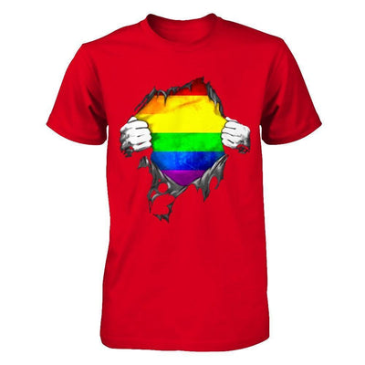 Rainbow Lesbian Gay Pride LGBT Super Stronger-T-Shirt & Hoodie-Premium T-Shirt-Red