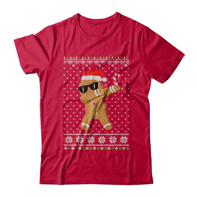 Dabbing Gingerbread Man Ugly Christmas Sweater-T-Shirt & Sweatshirt-Classic T-Shirt-Red