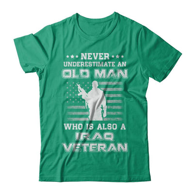 Never Underestimate An Old Man Iraq Veteran-T-Shirt & Hoodie-Classic T-Shirt-Kelly Green
