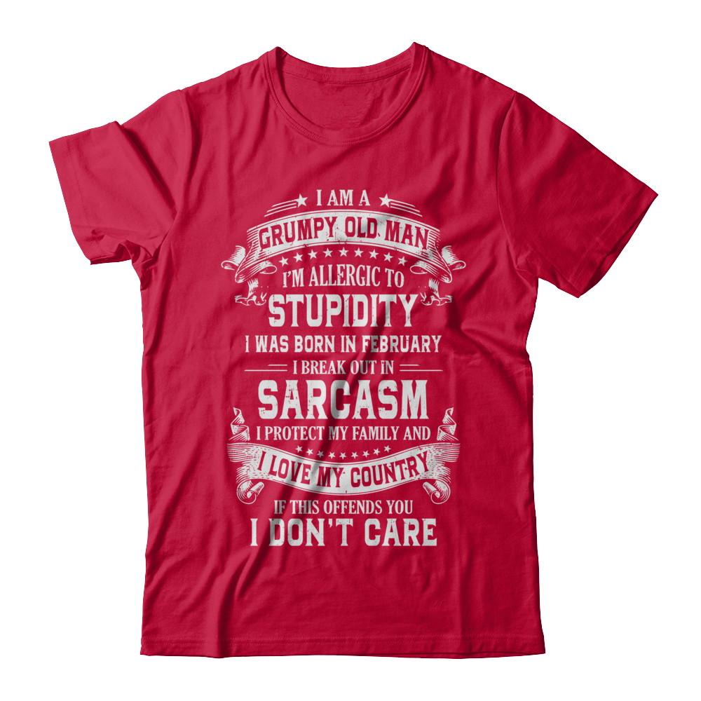 I Am A Grumpy Old Man I Was Born In February Birthday-T-Shirt & Hoodie-Classic T-Shirt-Red