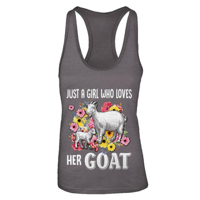 Just A Girl Who Loves Her Goat-T-Shirt & Tank Top-Women's Ideal Racerback Tank-Dark Grey