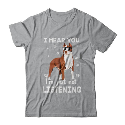 I Hear You I'm Just Not Listening Funny Pitbull-T-Shirt & Hoodie-Classic T-Shirt-Sport Grey