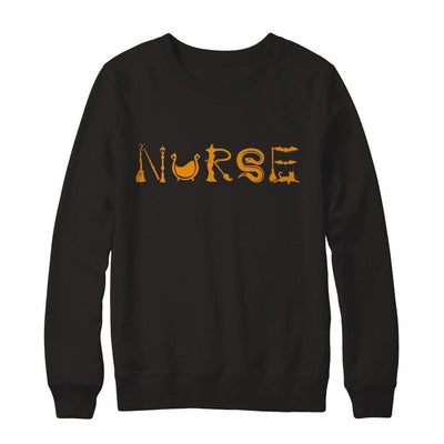 Funny Nurse Halloween-T-Shirt & Sweatshirt-Crewneck Sweatshirt-Black